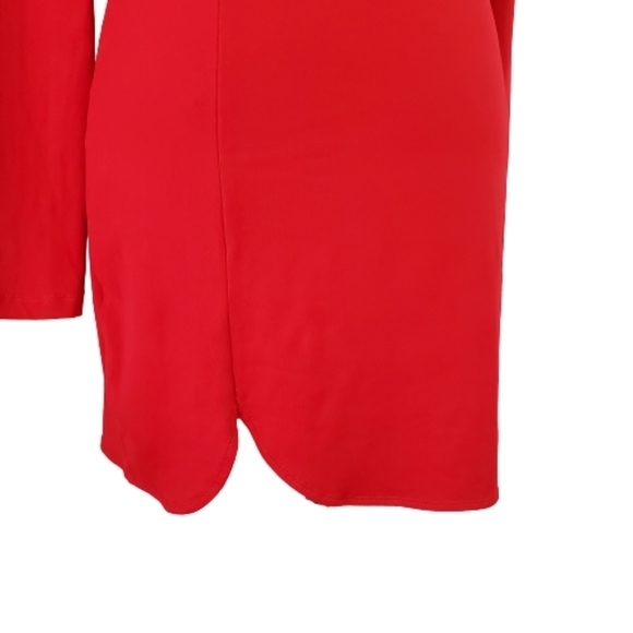 Susana MONACO RED LONG SLEEVE ASYMMETRICAL DRESS - Picture 10 of 11
